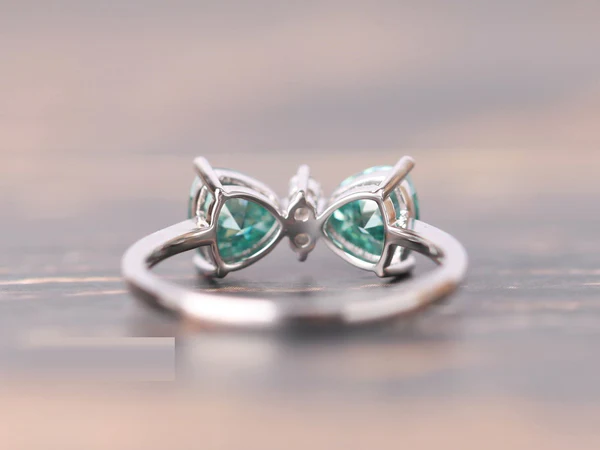 6_4e8dc3f4-feeb-43db-aa25-40e31de71475_600x600 Moissanite Engagement Ring 14K White Gold Ring, Double Green Moissanite Bow Ring, Gemstone Bow Ring Diamond Wedding Band Rings For Women