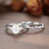 6_608d6fd0-d75f-4787-bcd1-ddf3d35e2199_600x600 Oval Moissanite Solitaire Diamond Engagement Ring Set, Moissanite Wedding Ring Set, Silver Moissanite Diamond Women Ring, Proposal Gold Ring For Her