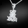 Round VVS Diamond Customized Letter BIG BANK Pendant, Customized Letter Silver Diamond Pendant, Full Iced Out Diamond Hip Hop Charm Pendant