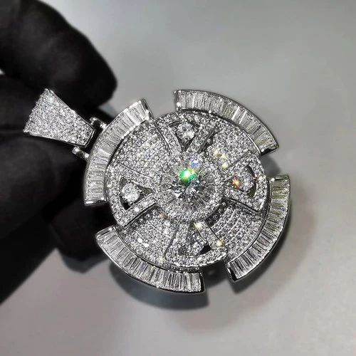 6_70ab5b30-dafb-48bd-94ac-47e4aae8b372_600x600 Round & Baguette VVS Diamond SNIPING Hip Hop Pendant, Sterling Silver Iced Out Birthday Gift Pendant, VVS Diamond Hip Hop Charm Pendant