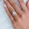Pear Moissanite Solitaire Diamond Engagement Ring, Sterling Silver Moissanite Diamond Wedding Ring For Bridal, 10K/14K Gold Anniversary Diamond Ring For Gift