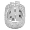 925 Sterling Silver Baguette Moissanite Diamond Men Ring, Fully Iced Gold Plated Men Pinky Ring, Round Moissanite Diamond Hip Hop Ring For Him