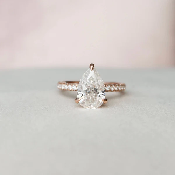 Pear Moissanite Solitaire Diamond Engagement Ring, Sterling Silver Moissanite Diamond Wedding Ring For Bridal, 10K/14K Gold Anniversary Diamond Ring For Gift