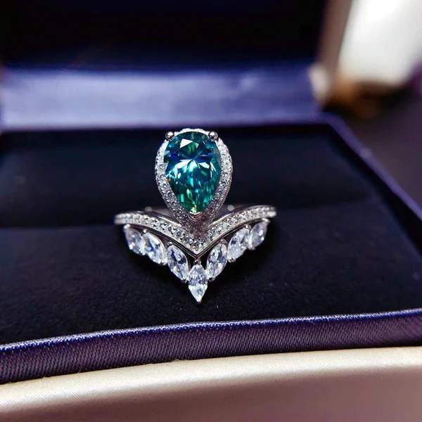 6_87ea4e31-fec3-451d-8158-4c496dfc6d4e_600x600 Luxury Green Pear Shape Moissanite Ring 2ct D Color Women Ring For Anniversary Gift, Sterling Silver and Solid Gold Wedding Ring, Promise ring Best gift