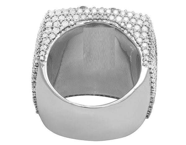 925 Sterling Silver Moissanite Diamond Men Ring, Fully Iced Gold Plated Men Pinky Ring, Round Moissanite Diamond Hip Hop Ring For Him