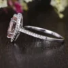 Marquise Morganite Engagement Ring Rose Gold Unique Wedding Ring Antique Natural Diamond Halo Women Anniversary Promise Gift for her Bridal