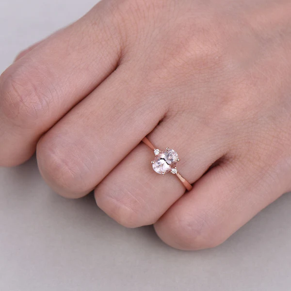 6_8e23d2c9-11d6-4bef-8a27-7a1044057897_600x600 Oval Natural Pink Morganite Rose Gold Engagement Ring Sterling Silver 14k Diamond Wedding Rings Minimalist Women Promise Anniversary Gift