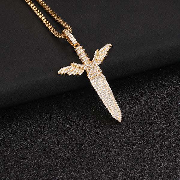 Customized ANGLE CROSS Round VVS Diamond Hip Hop Pendant, Sterling Silver Iced Out Birthday Gift Pendant, Charm Diamond Hip Hop Pendant