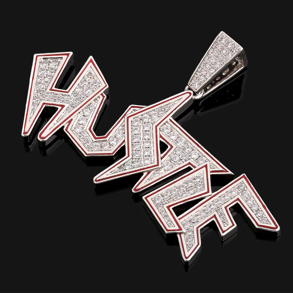 Round White VVS Diamond Customized Letter Hip Hop Pendant, Sterling Silver Iced Out Birthday Gift Pendant, Charm Diamond Hip Hop Pendant