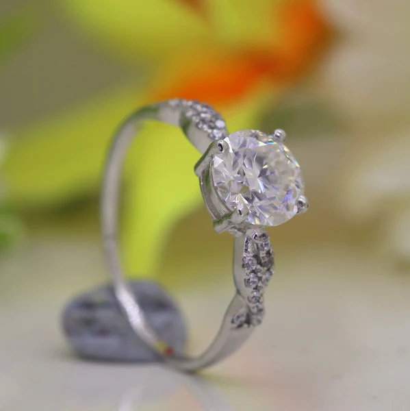 6_b34594a0-80ce-4f5b-be9d-772d4d577f36_600x600 Round Moissanite Engagement Ring 14k White Gold Diamond Wedding Ring Anniversary Ring Twisted Infinity Band Ring for women