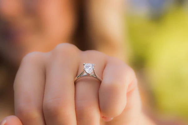 Pear Moissanite Solitaire Diamond Engagement Ring, Sterling Silver Moissanite Diamond Wedding Ring For Bridal, 10K/14K Gold Anniversary Diamond Ring For Gift