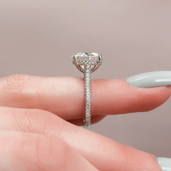 Round Moissanite Solitaire Diamond Engagement Ring, Sterling Silver Moissanite Diamond Wedding Ring For Bridal, 10K/14K Gold Anniversary Diamond Ring For Gift