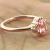 Pear Natural Pink Morganite Rose Gold Engagement Ring Sterling Silver  Diamond Wedding Rings Minimalist Women Promise Anniversary Gift