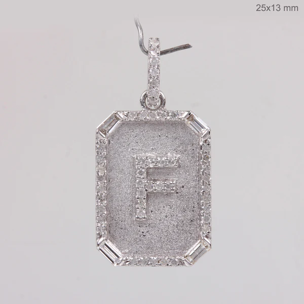 Round White VVS Diamond Customized Letter Hip Hop Pendant, Sterling Silver Iced Out Birthday Gift Pendant, Charm Diamond Hip Hop Pendant