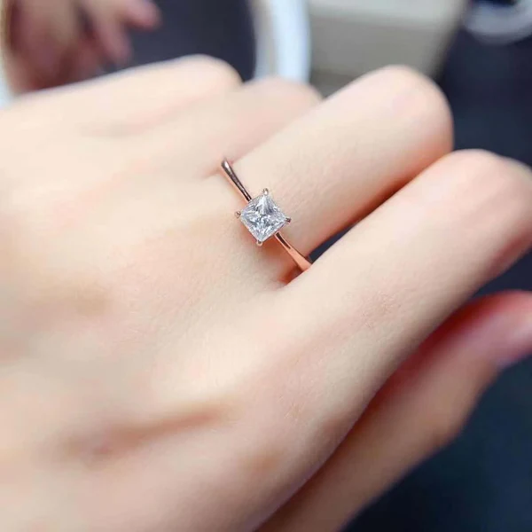 6_df21073b-ae79-4ae0-951c-3e452e0d2038_600x600 Princess Moissanite Solitaire Diamond Engagement Ring, Moissanite Wedding Ring, Silver Moissanite Diamond Women Ring, Proposal Gold Ring For Her