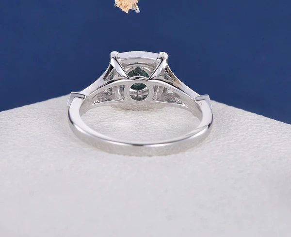 6_fa334dfd-f0a3-4aff-a1ce-7524de213bfd_600x600 Art Deco Moissanite Engagement Ring White Gold Green Moissanite Ring Flower Halo Antique Anniversary Unique Retro Women Ring Vintage