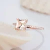 Natural Pink Morganite and Diamond Engagement Ring, 2 Carat Rose Gold Princess Cut Wedding Ring, Anniversary Promise Ring Gifts