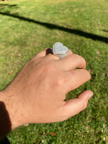 Moissanite Diamond Customized Men Diamond Ring, Sterling Silver Champion Men Ring For Birthday Gift, Gold Plated Diamond Ring, Men Ring