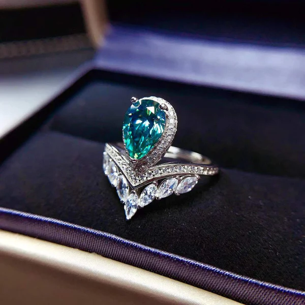 7_6ad18365-933f-42ef-b819-3a8820083e48_600x600 Luxury Green Pear Shape Moissanite Ring 2ct D Color Women Ring For Anniversary Gift, Sterling Silver and Solid Gold Wedding Ring, Promise ring Best gift