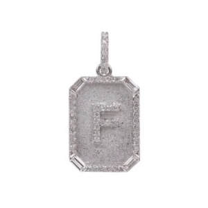 Round White VVS Diamond Customized Letter Hip Hop Pendant, Sterling Silver Iced Out Birthday Gift Pendant, Charm Diamond Hip Hop Pendant