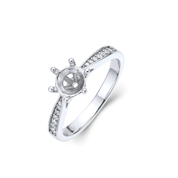 Round Moissanite Solitaire Diamond Engagement Ring, Sterling Silver Moissanite Diamond Wedding Ring For Bridal, 10K/14K Gold Anniversary Diamond Ring For Gift