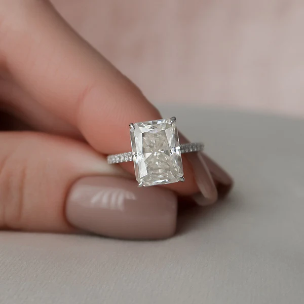 7_9d7b2cf4-6517-40c2-b03f-e46831986be7_600x600 Radiant Moissanite Solitaire Diamond Engagement Ring, Sterling Silver Moissanite Diamond Wedding Ring For Bridal, 10K/14K Gold Anniversary Diamond Ring For Gift