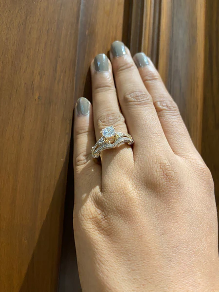 Round Moissanite Solitaire Diamond Engagement Ring, Sterling Silver Moissanite Diamond Wedding Ring For Bridal, 10K/14K Gold Anniversary Diamond Ring For Gift