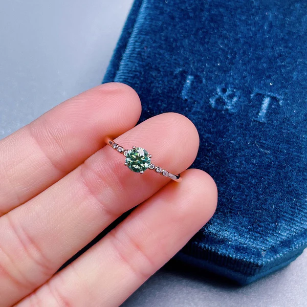 7_f1485a82-15a3-489b-bd20-0e1a520211a0_600x600 Dainty Green Moissanite Ring, Sterling Silver Band Ring, Unique Wedding ring, Cushion Moissanite, Green Gemstone Ring, Bridal Rings