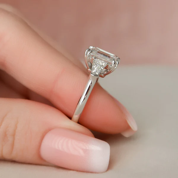 7_f4c1109a-e6eb-42de-87a3-6640efa89669_600x600 Emerald & Baguette Moissanite 3 Stone Solitaire Diamond Engagement Ring, Sterling Silver Moissanite Diamond Wedding Ring For Bridal, 10K/14K Gold Anniversary Diamond Ring For Gift