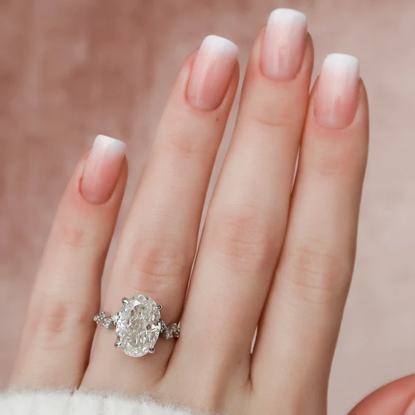 Oval Moissanite Solitaire Diamond Engagement Ring, Sterling Silver Moissanite Diamond Wedding Ring For Bridal, 10K/14K Gold Anniversary Diamond Ring For Gift