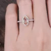 Marquise Morganite Engagement Ring Rose Gold Unique Wedding Ring Antique Natural Diamond Halo Women Anniversary Promise Gift for her Bridal