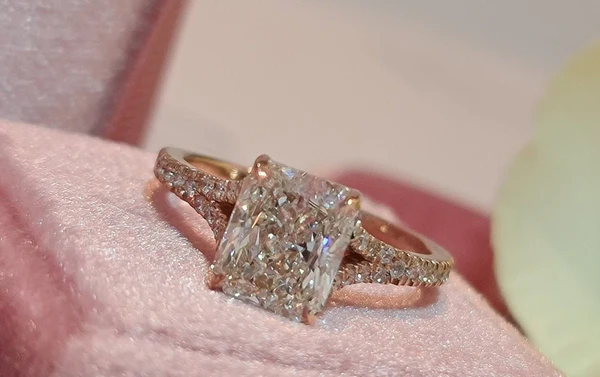 Radiant Moissanite Solitaire Diamond Engagement Ring, Sterling Silver Moissanite Diamond Wedding Ring For Bridal, 10K/14K Gold Anniversary Diamond Ring For Gift