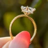 2.00 CT Radiant Cut Moissanite Engagement Ring Moissanite Engagement Ring 14K Yellow Gold Hidden Halo Anniversary Ring Wedding Ring Her
