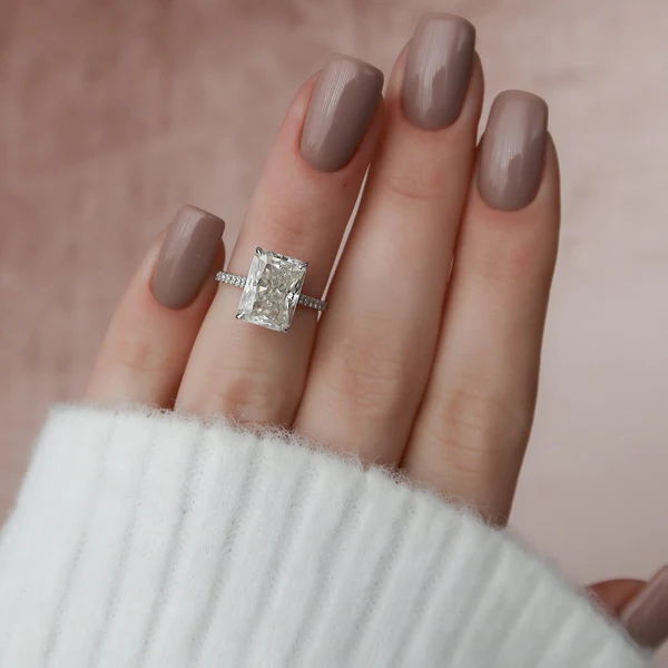 8_5ad7da53-eeb4-44ba-b214-40eff6c245b9_600x600 Radiant Moissanite Solitaire Diamond Engagement Ring, Sterling Silver Moissanite Diamond Wedding Ring For Bridal, 10K/14K Gold Anniversary Diamond Ring For Gift