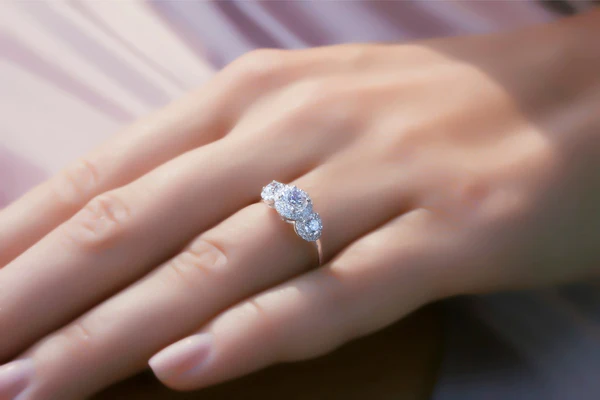 8_5f7a8424-5fdc-48b1-9a9c-a775772557a8_600x600 Round 3 Stone Moissanite Halo Diamond Engagement Ring, Sterling Silver Moissanite Diamond Wedding Ring For Bridal, 10K/14K Gold Anniversary Diamond Ring For Gift