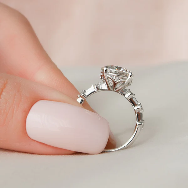 Round Moissanite Solitaire Diamond Engagement Ring, Sterling Silver Moissanite Diamond Wedding Ring For Bridal, 10K/14K Gold Anniversary Diamond Ring For Gift