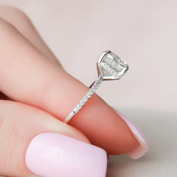 Cushion Moissanite Solitaire Diamond Engagement Ring, Sterling Silver Moissanite Diamond Wedding Ring For Bridal, 10K/14K Gold Anniversary Diamond Ring For Gift