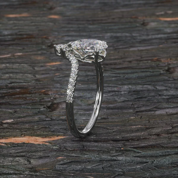 Pear Moissanite Solitaire Diamond Engagement Ring, Sterling Silver Moissanite Diamond Wedding Ring For Bridal, 10K/14K Gold Anniversary Diamond Ring For Gift