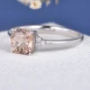 8_8a028c38-ec1e-48f7-94f0-20378ed547e8_600x600 Cushion Cut Morganite Engagement Ring Rose Gold Cluster Morganite Ring Antique Bridal Diamond Women Stacking Solitaire Unique Anniversary