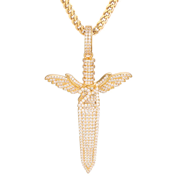 Customized ANGLE CROSS Round VVS Diamond Hip Hop Pendant, Sterling Silver Iced Out Birthday Gift Pendant, Charm Diamond Hip Hop Pendant