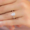 Pear Moissanite Solitaire Diamond Engagement Ring, Sterling Silver Moissanite Diamond Wedding Ring For Bridal, 10K/14K Gold Anniversary Diamond Ring For Gift