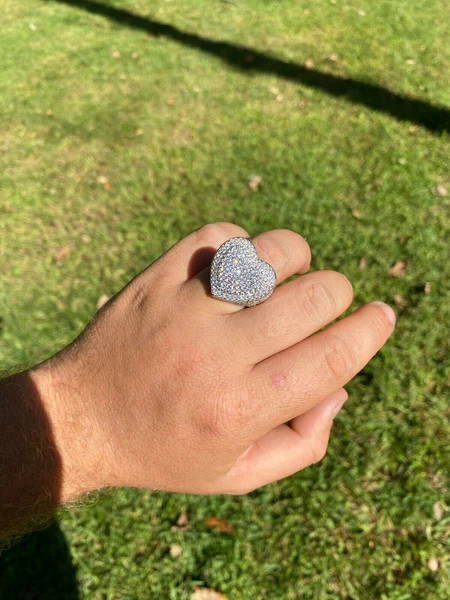 Moissanite Diamond Customized Men Diamond Ring, Sterling Silver Champion Men Ring For Birthday Gift, Gold Plated Diamond Ring, Men Ring