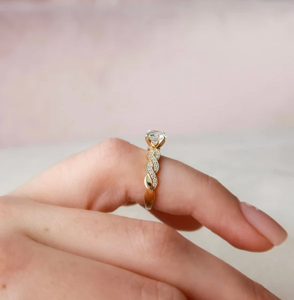 Round Moissanite Solitaire Diamond Engagement Ring, Sterling Silver Moissanite Diamond Wedding Ring For Bridal, 10K/14K Gold Anniversary Diamond Ring For Gift