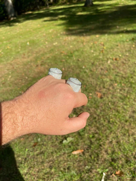 925 Sterling Silver Round Moissanite Diamond HUGE Men Ring, Fully Iced Gold Plated Moissanite Round Hip Hop Rapper Pinky Ring, Round Moissanite Diamond Hip Hop Ring For Him