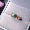 Green Moissanite Ring 2ct D Color, Sterling Silver and Solid Gold Metal Multi-Layer Plating, Anniversary gift, Promise ring
