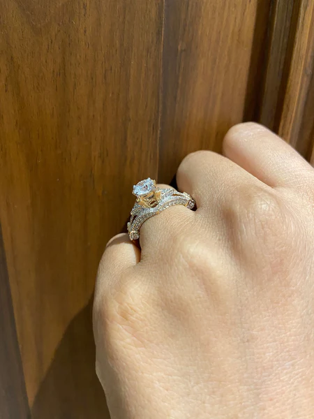 Round Moissanite Solitaire Diamond Engagement Ring, Sterling Silver Moissanite Diamond Wedding Ring For Bridal, 10K/14K Gold Anniversary Diamond Ring For Gift