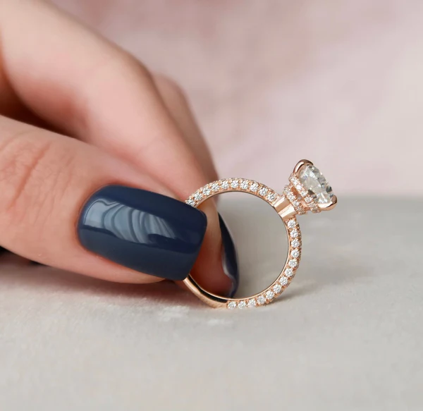 Pear Moissanite Solitaire Diamond Engagement Ring, Sterling Silver Moissanite Diamond Wedding Ring For Bridal, 10K/14K Gold Anniversary Diamond Ring For Gift