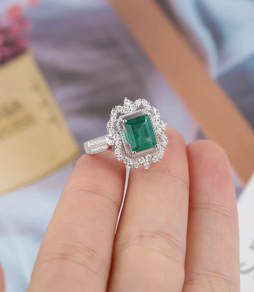 9_528cbf59-b79a-4cd6-8dcd-7a280642cd98_600x600 Radiant Cut Green Moissanite Engagement Ring, Sterling Silver Unique Art Deco Engagement Ring Vintage Bridal Diamond Wedding Moissanite Promise Gift Women