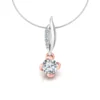 Round Diamond Sterling Silver Solitaire Women Pendant, Moissanite Diamond Pendant, Moissanite Women Pendant, Anniversary Gift Pendant, Engagement Gift Women Pendant