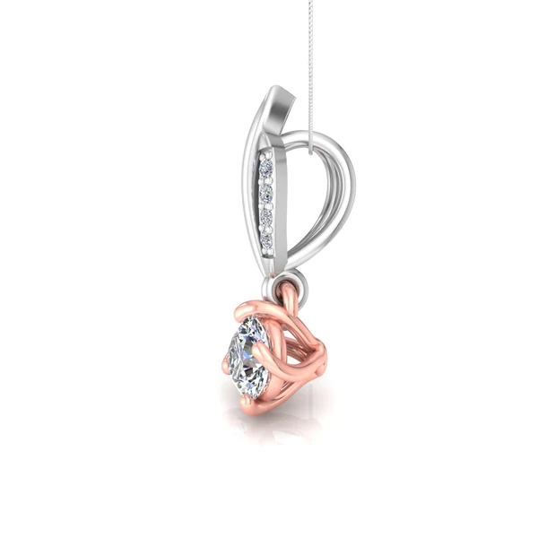 Round Diamond Sterling Silver Solitaire Women Pendant, Moissanite Diamond Pendant, Moissanite Women Pendant, Anniversary Gift Pendant, Engagement Gift Women Pendant